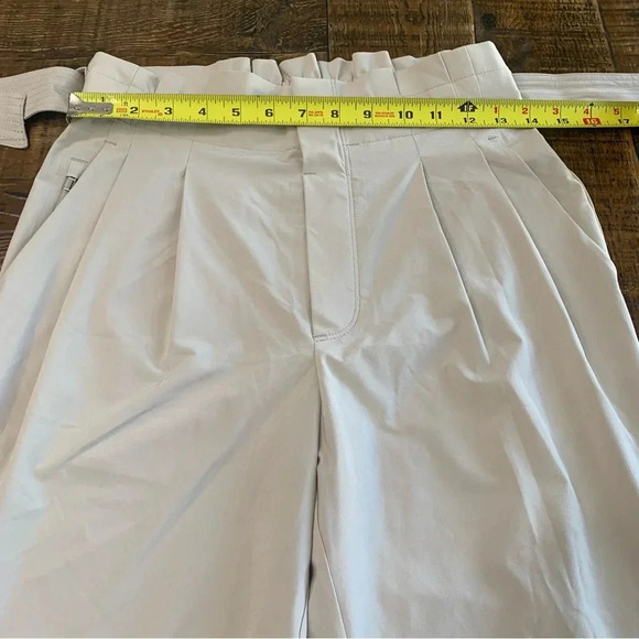 Athleta Skyline II Light Kahki Cream Paperbag Waistband Pants- 6 - Picture 7 of 9